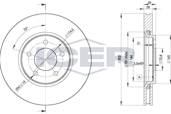 Tarcza hamulcowa ICER 78BD3918-2