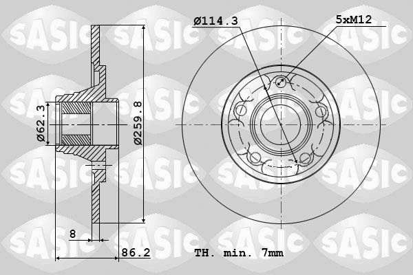 Tarcza hamulcowa SASIC 6104035