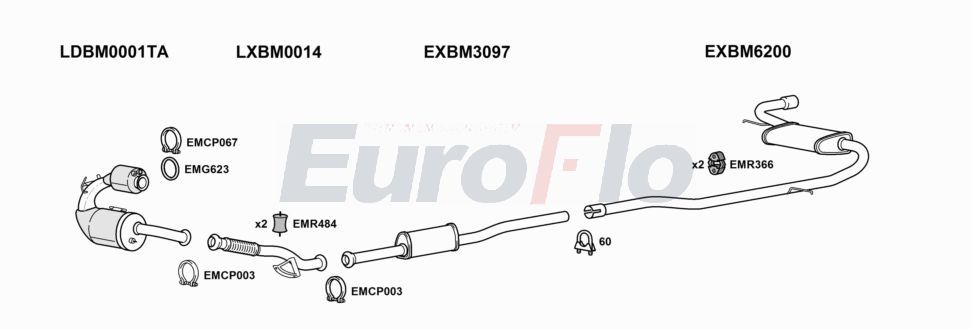 Układ wydechowy EUROFLO MICOU16D0108LHD