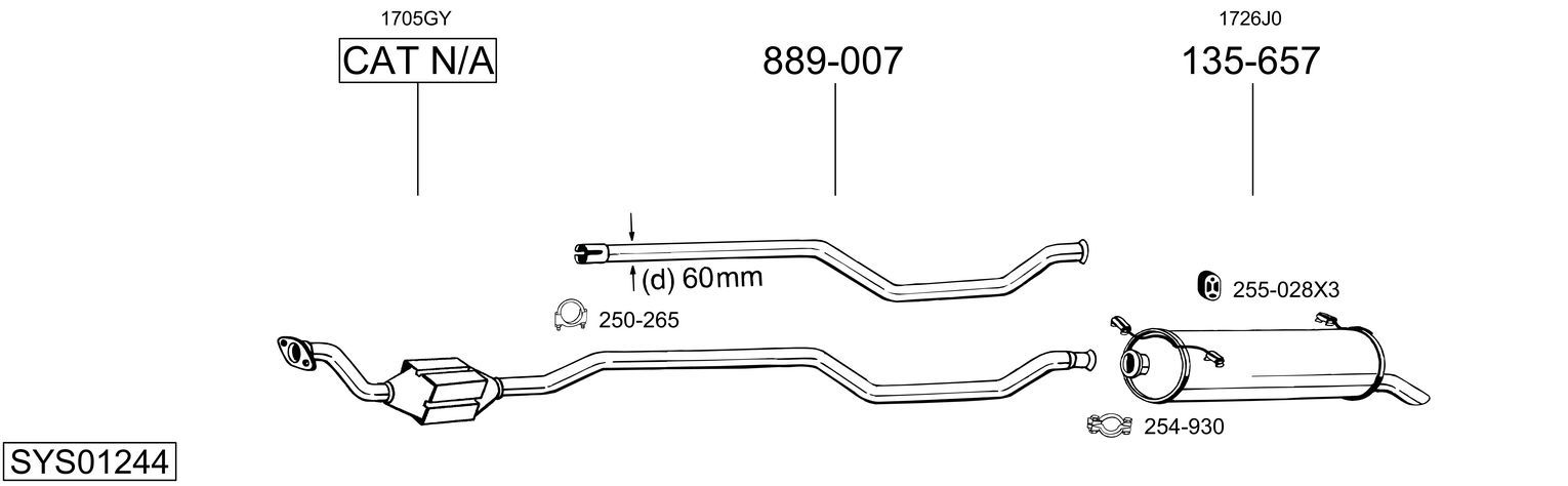 Układ wydechowy BOSAL SYS01244