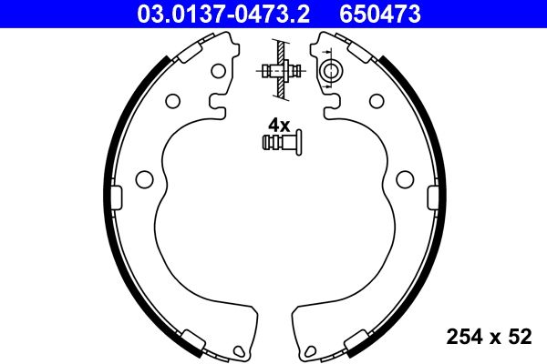 Zestaw szczęk hamulcowych ATE 03.0137-0473.2
