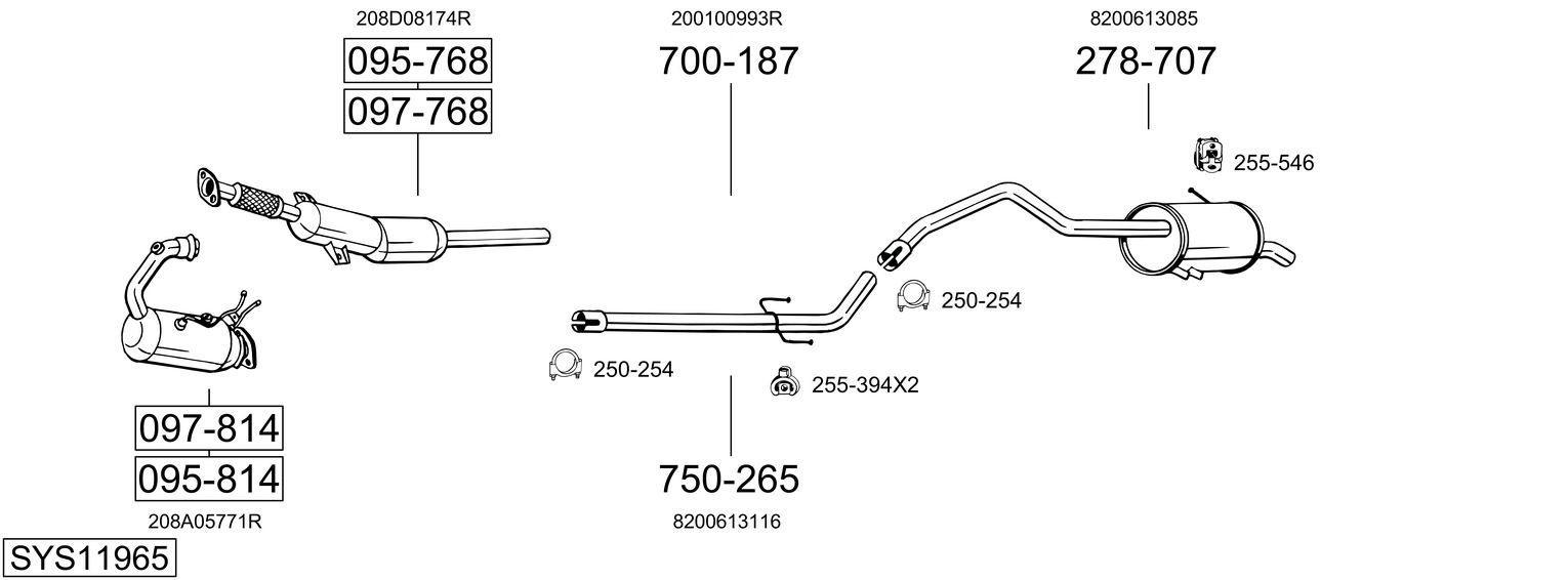 Układ wydechowy BOSAL SYS11965
