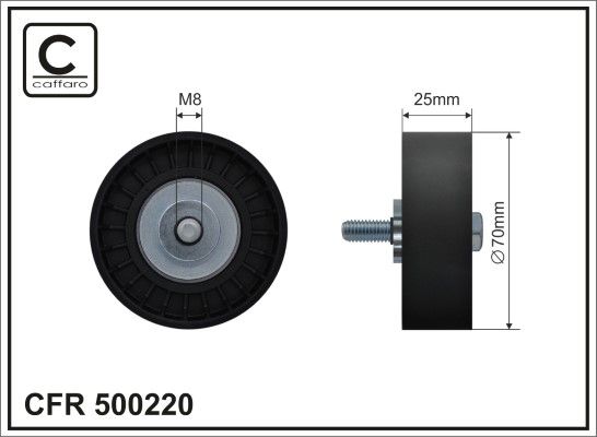 Vratná/vodiaca kladka rebrovaného klinového remeňa CAFFARO 500220