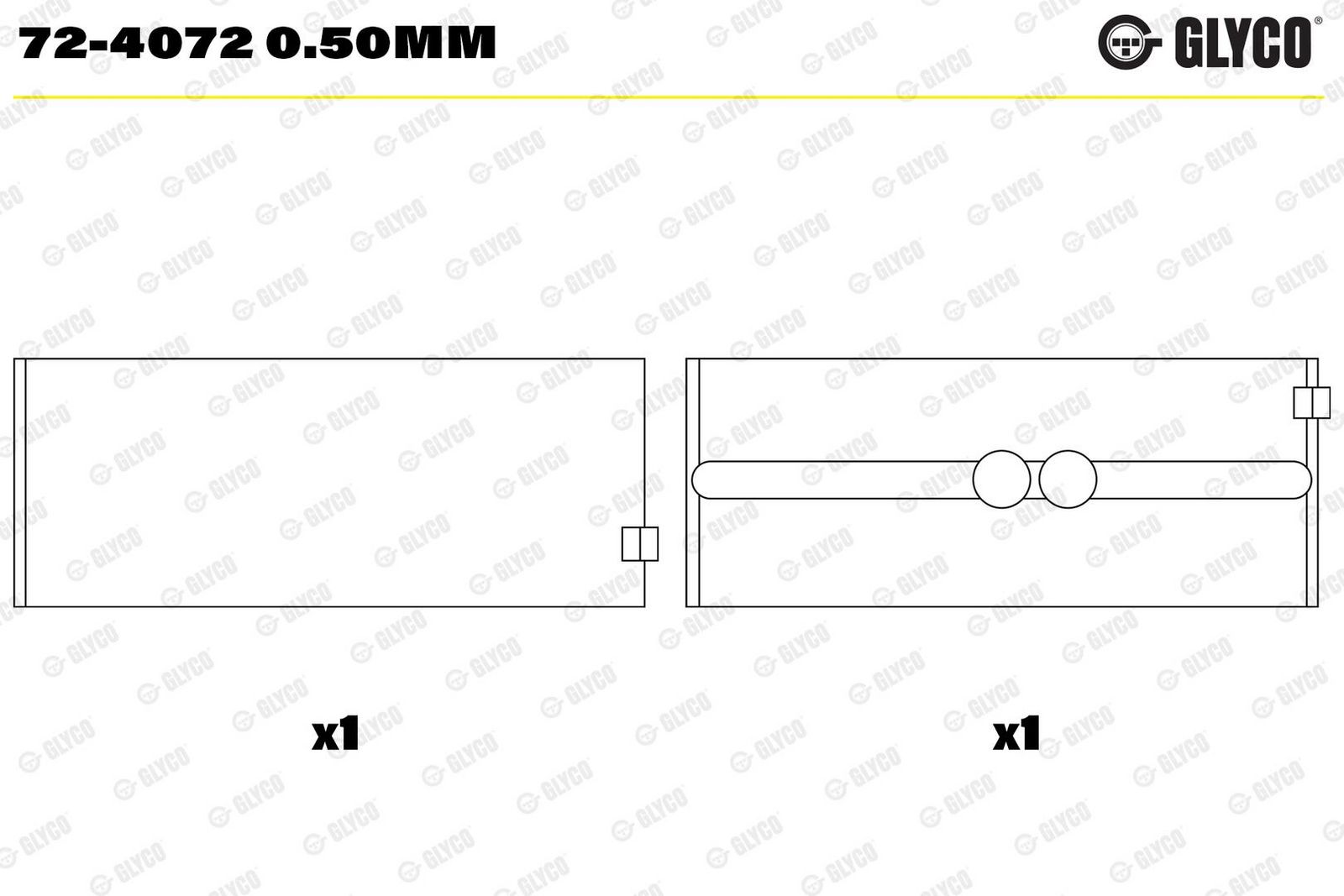 Cuzinet arbore cotit GLYCO 72-4072 0.50mm