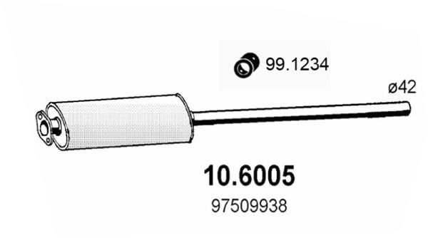 Tłumik środkowy ASSO 10.6005