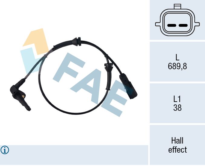 Czujnik, prędkość obrotowa koła FAE 78771