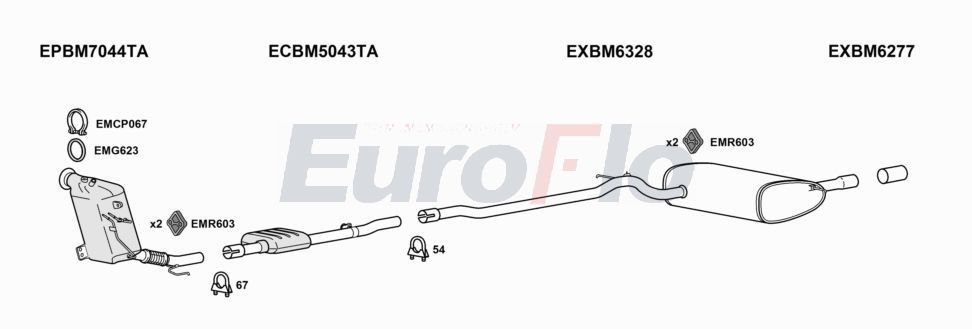 Układ wydechowy EUROFLO MIHAT15D1012D