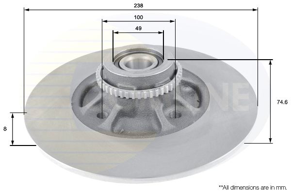 Tarcza hamulcowa COMLINE ADC3023