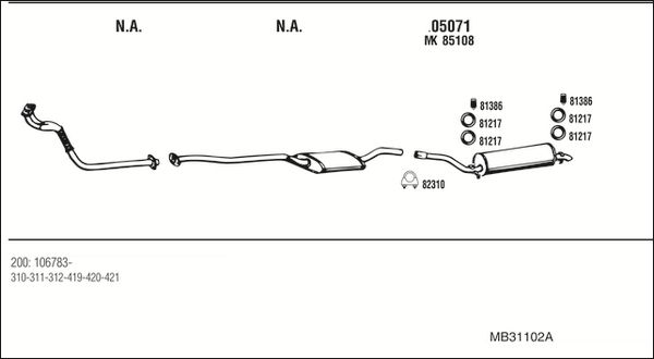 Układ wydechowy WALKER MB31102A