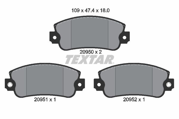 Sada brzdových platničiek kotúčovej brzdy TEXTAR 2095006