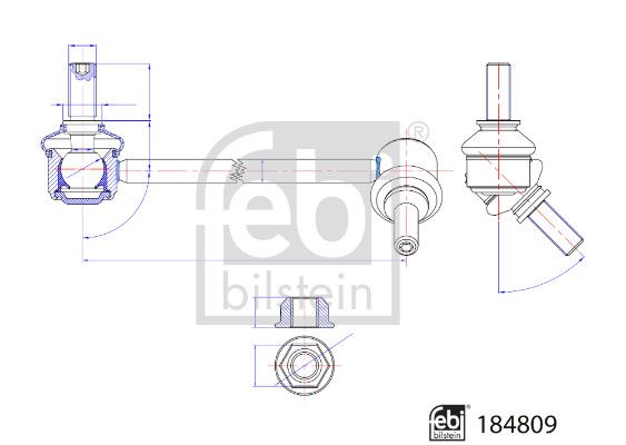 Drążek / wspornik, stabilizator FEBI BILSTEIN 184809