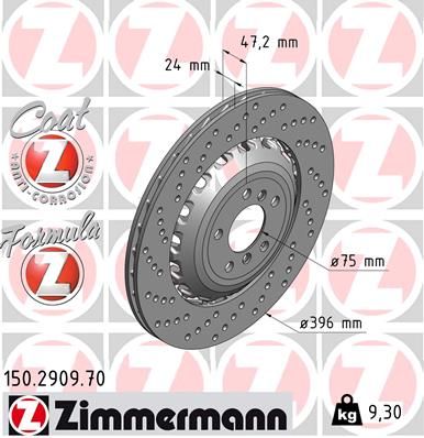 Brzdový kotouč ZIMMERMANN 150.2909.70