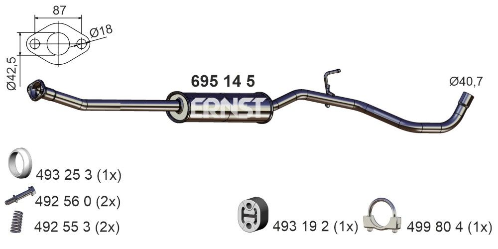 Levně Střední tlumič výfuku ERNST 695145