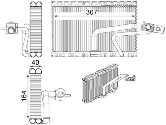 Parownik, klimatyzacja MAHLE AE 114 000P