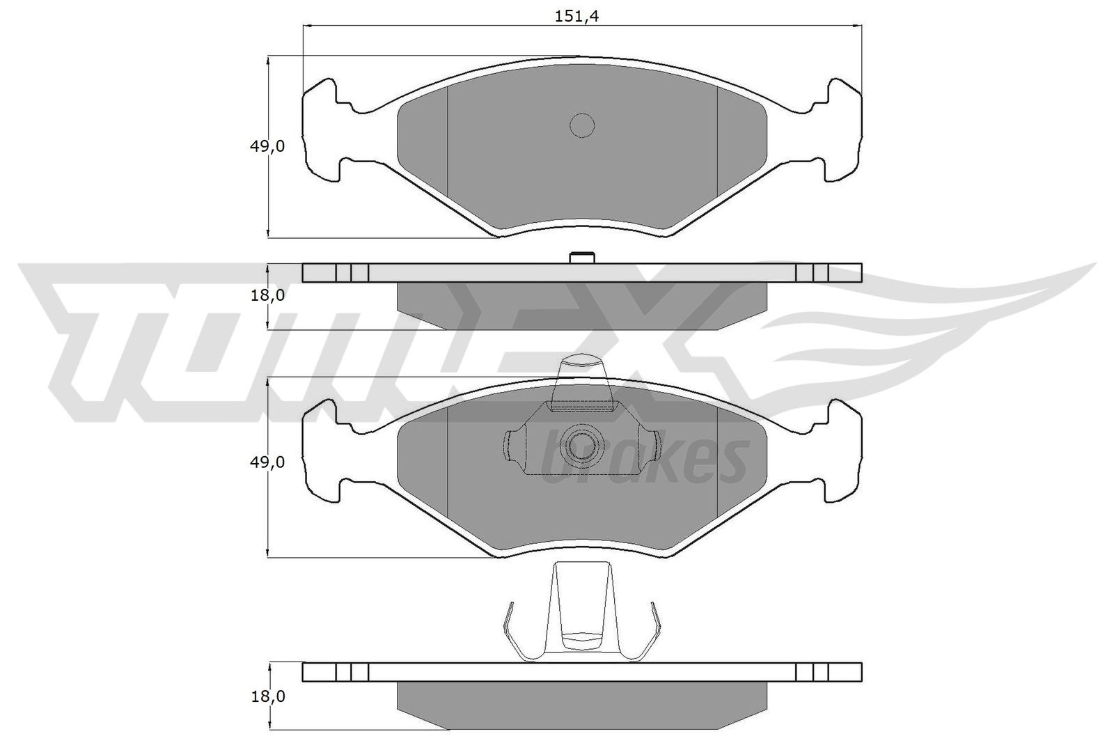 Sada brzdových destiček, kotoučová brzda TOMEX Brakes 10-793