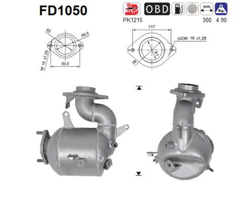 Filtr sadzy / filtr cząstek stałych, układ wydechowy AS 2505233020