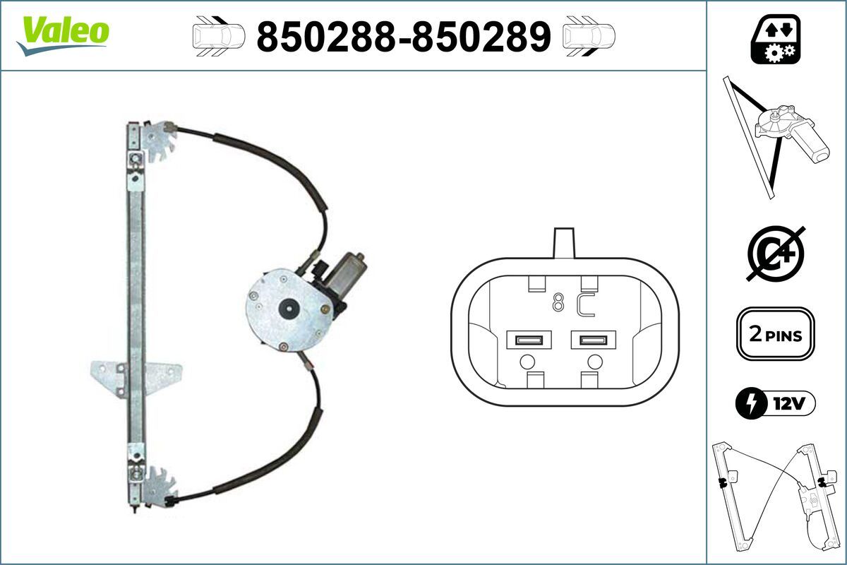 Mecanism actionare geam VALEO 850288