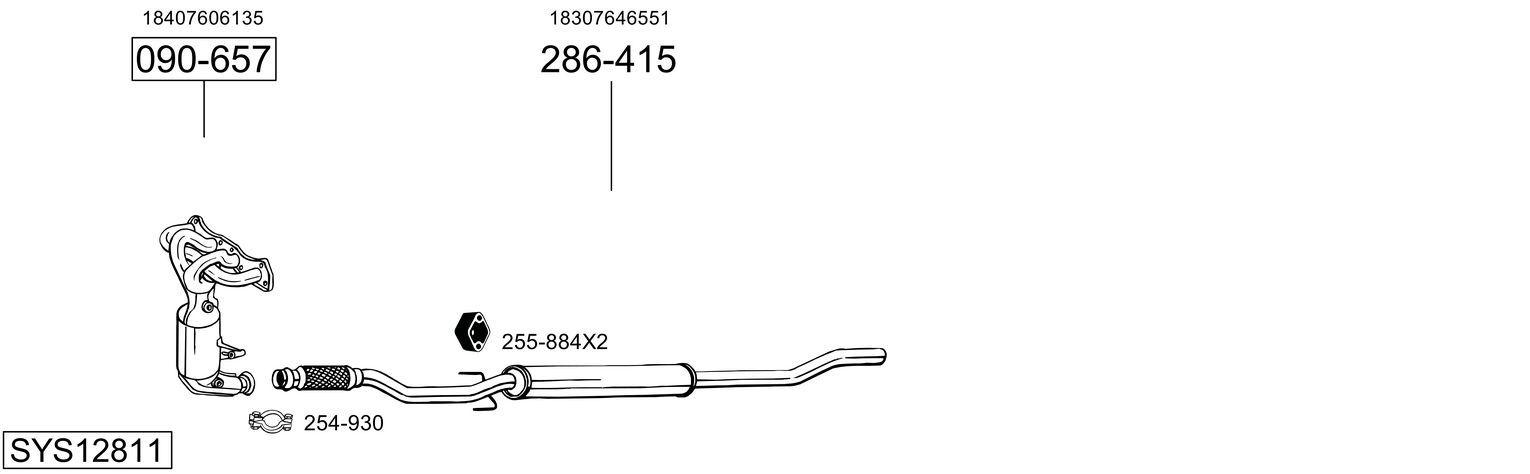 Układ wydechowy BOSAL SYS12811