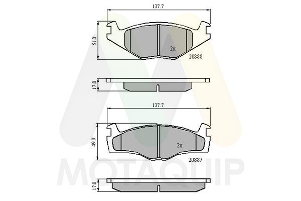 set placute frana,frana disc MOTAQUIP LVXL138