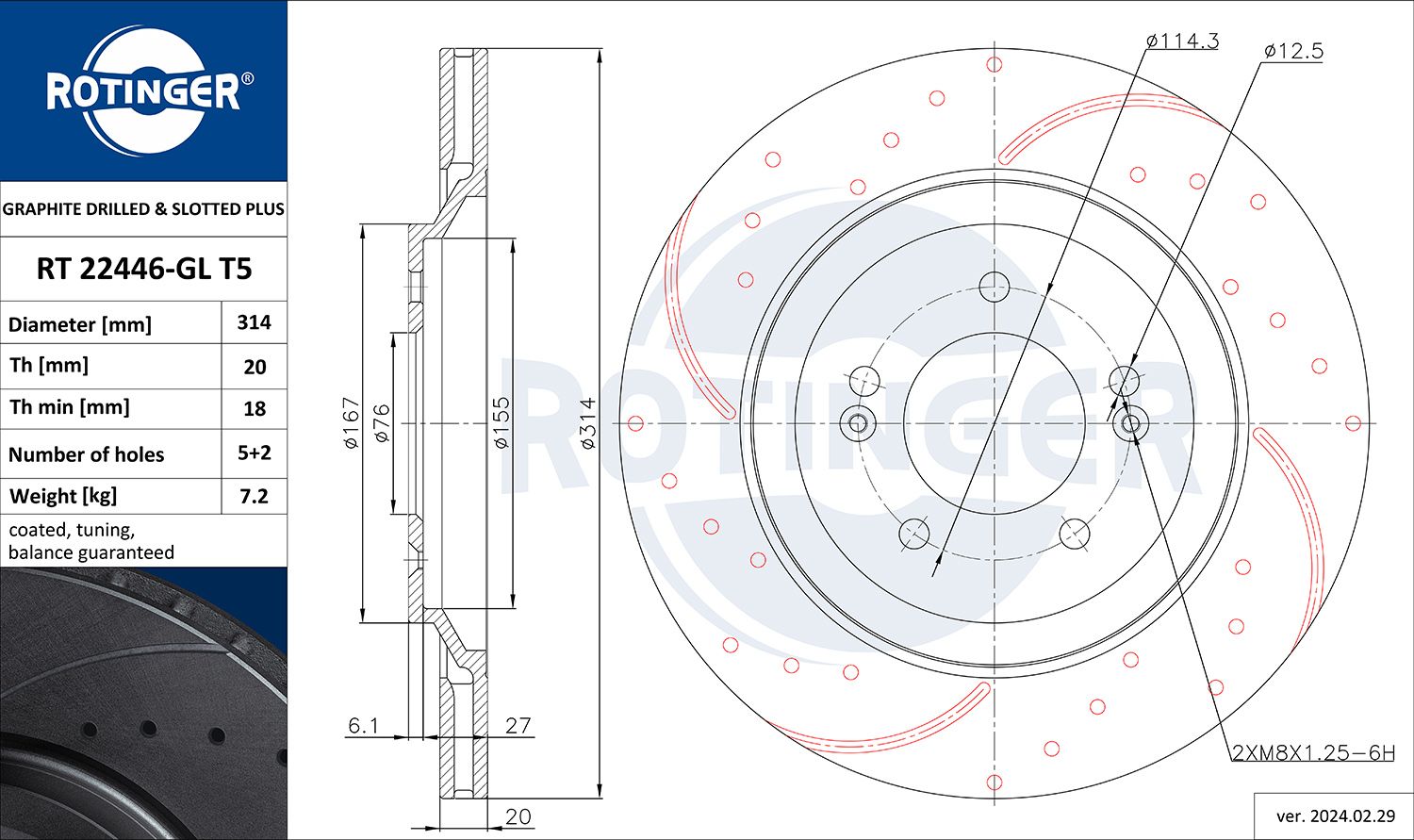 Disc frana ROTINGER RT 22446-GL T5
