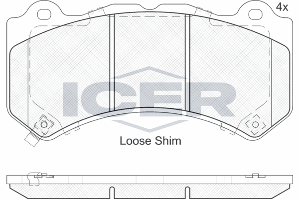 Zestaw klocków hamulcowych, hamulce tarczowe ICER 182164