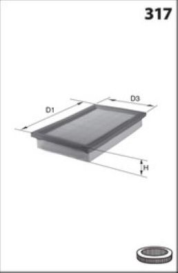 Filtr powietrza MISFAT P254