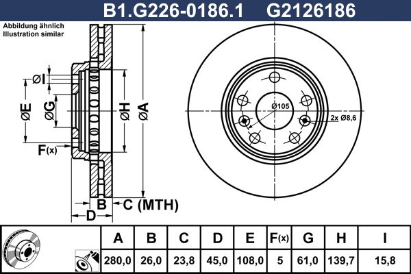 Tarcza hamulcowa GALFER B1.G226-0186.1