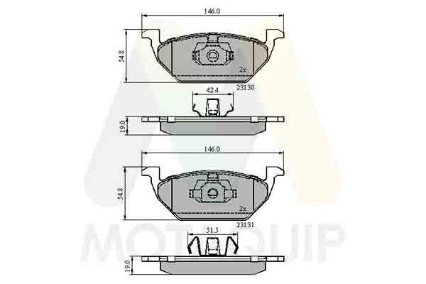 set placute frana,frana disc MOTAQUIP LVXL1299