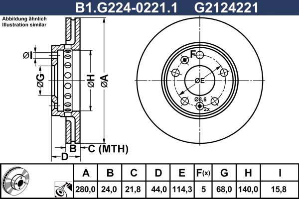 Tarcza hamulcowa GALFER B1.G224-0221.1
