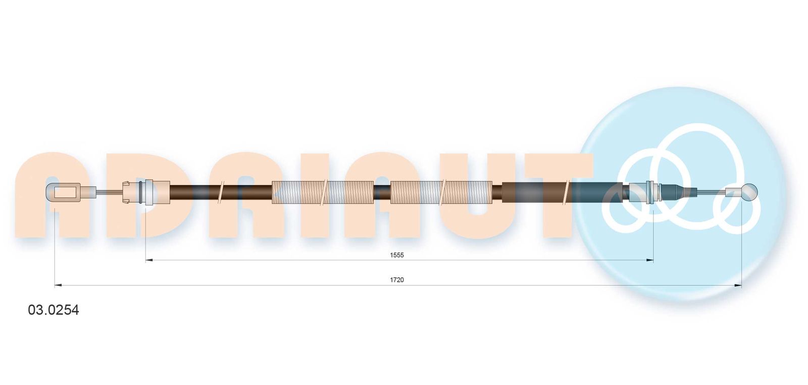 Cablu, frana de parcare ADRIAUTO 03.0254