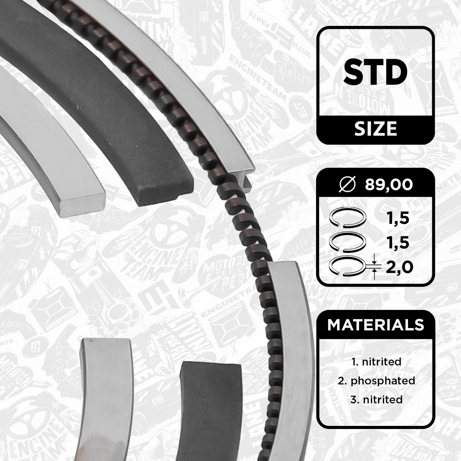 Set segmenti piston ET ENGINETEAM R1013200