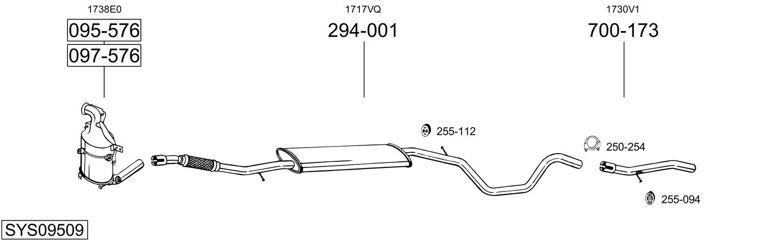 Układ wydechowy BOSAL SYS09509