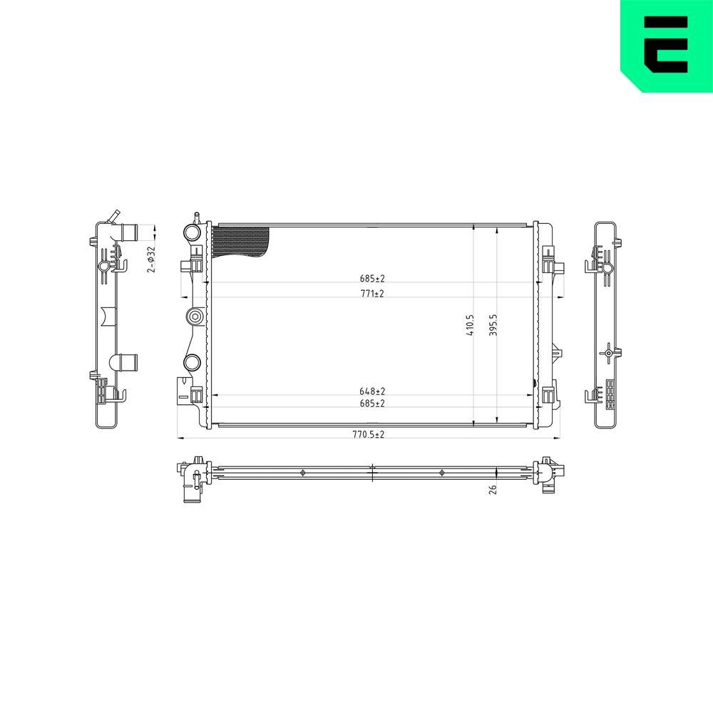 Radiator, racire motor ERA 673077