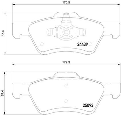 Sada brzdových destiček, kotoučová brzda BREMBO P 24 159