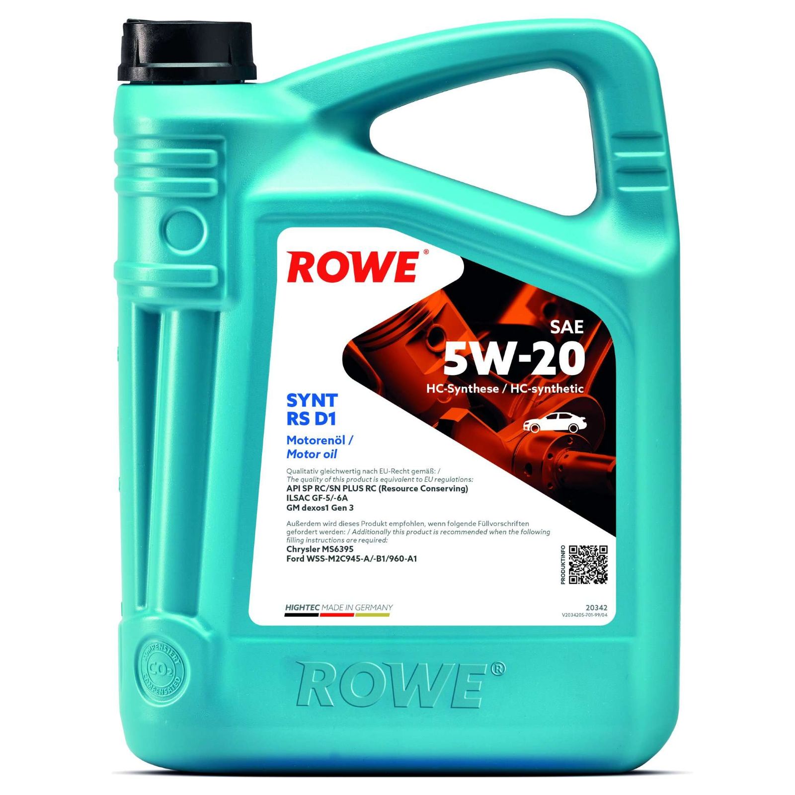 ulei de motor ROWE HIGHTEC SYNT RS D1 SAE 5W-20 20342-0050-99