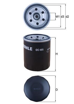 Olejový filtr MAHLE OC 495