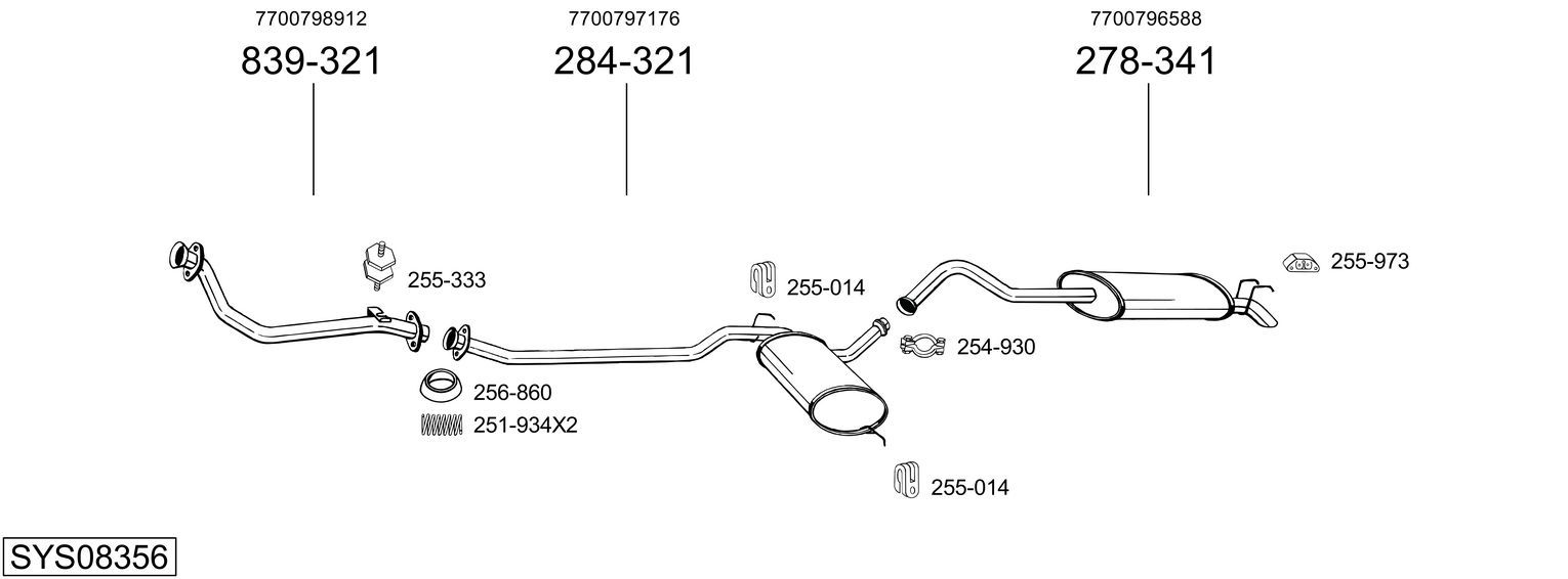 Układ wydechowy BOSAL SYS08356