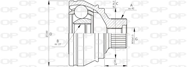 Jeu de joints, arbre de transmission