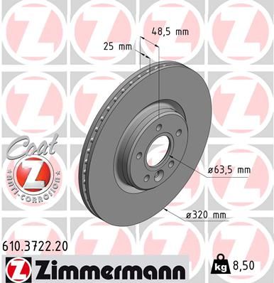 Brzdový kotouč ZIMMERMANN 610.3722.20