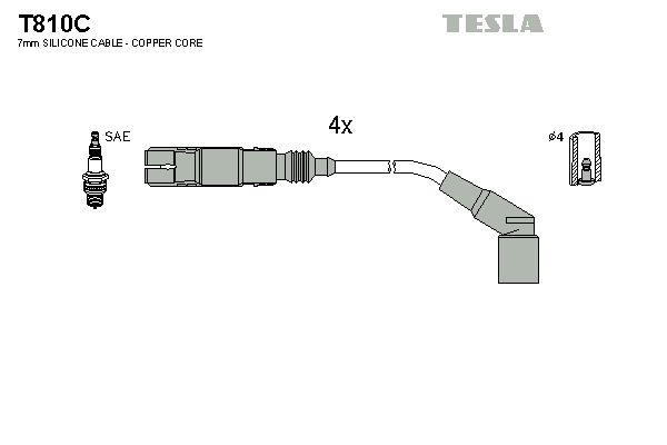 Sada kabelů pro zapalování TESLA T810C