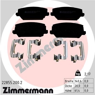Sada brzdových platničiek kotúčovej brzdy ZIMMERMANN 22855.200.2
