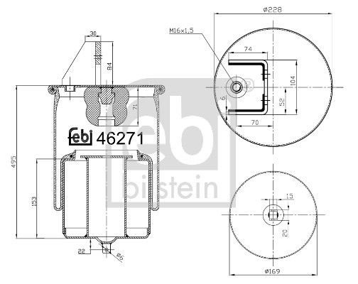 Burduf, suspensie pneumatica FEBI BILSTEIN 46271
