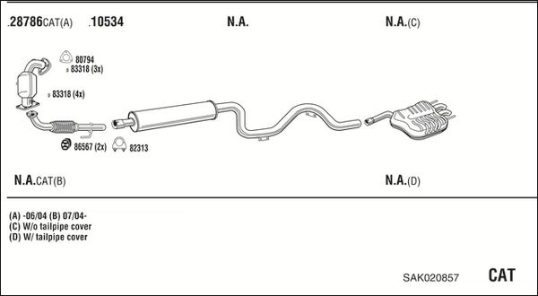 Układ wydechowy WALKER SAK020857