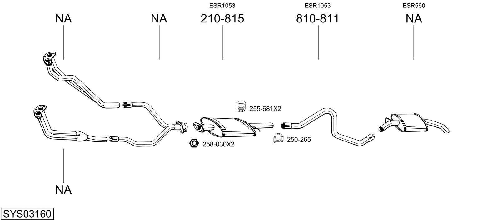 Układ wydechowy BOSAL SYS03160