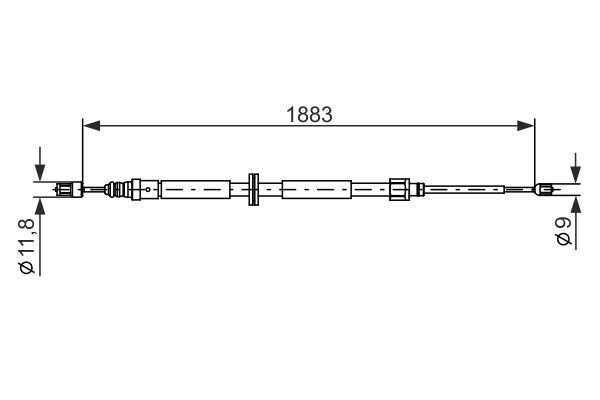 Cięgło, hamulec postojowy BOSCH 1 987 482 302