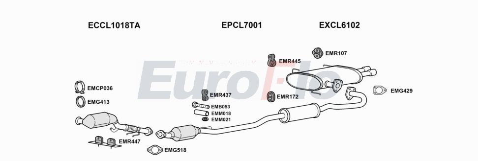 Układ wydechowy EUROFLO CLOUT20D3001G