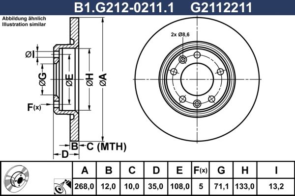 Tarcza hamulcowa GALFER B1.G212-0211.1