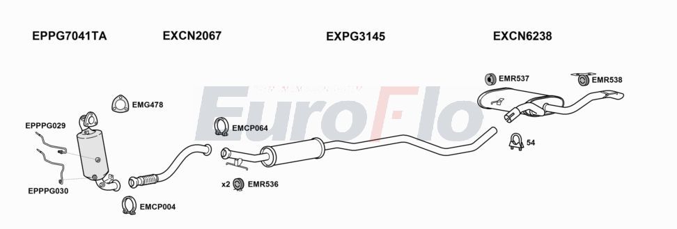 Układ wydechowy EUROFLO PG3008161014