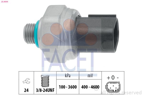 Przełącznik ciśnieniowy, klimatyzacja FACET 25.0094