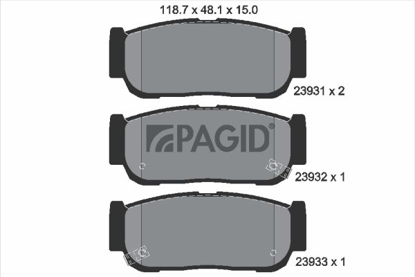 Zestaw klocków hamulcowych, hamulce tarczowe PAGID T1363N